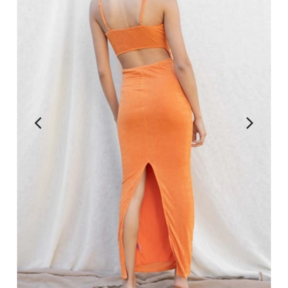 Lilyful Orange Open Back Bodycon Dress